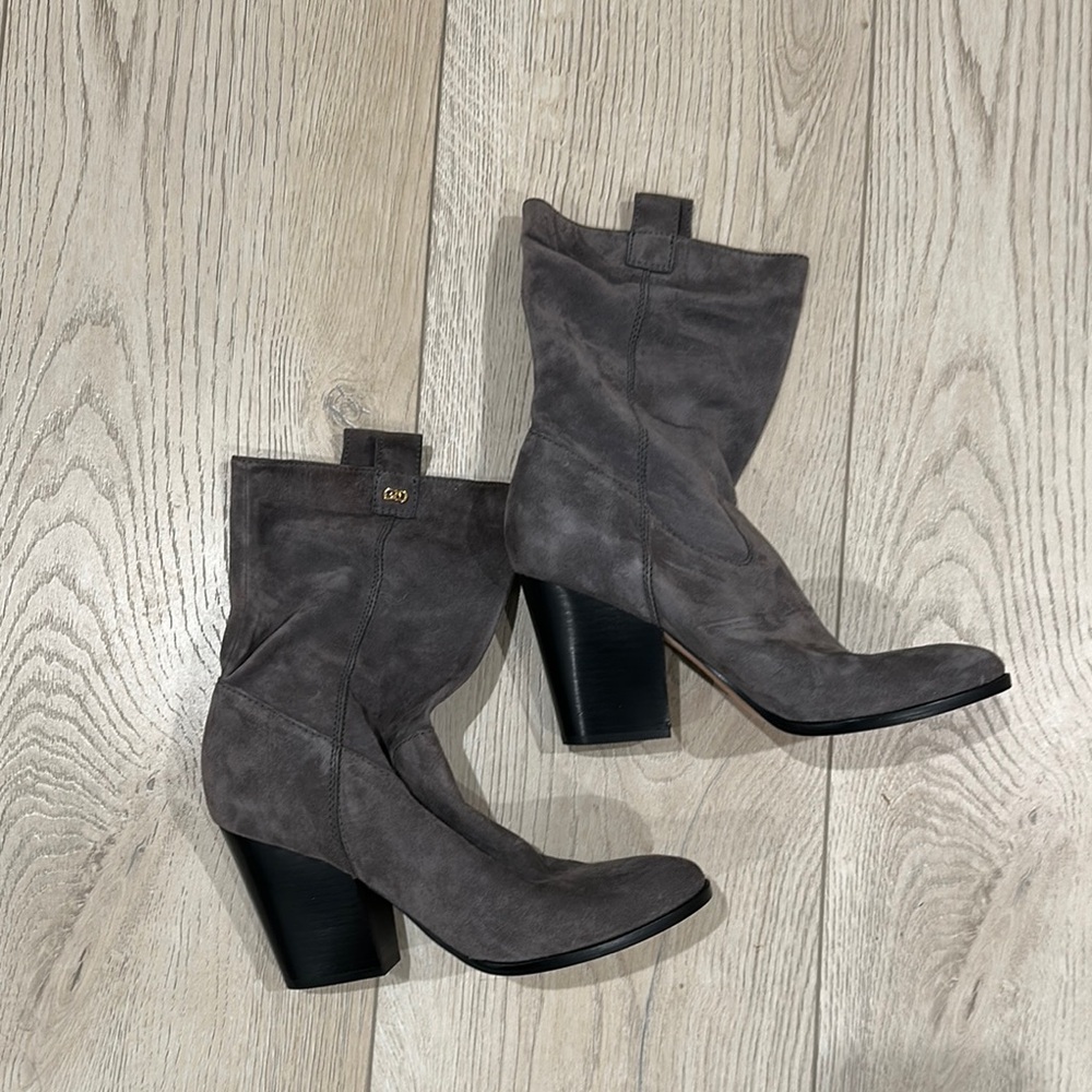 Cole Haan Women's Dark Gray Suede Heeled Boots